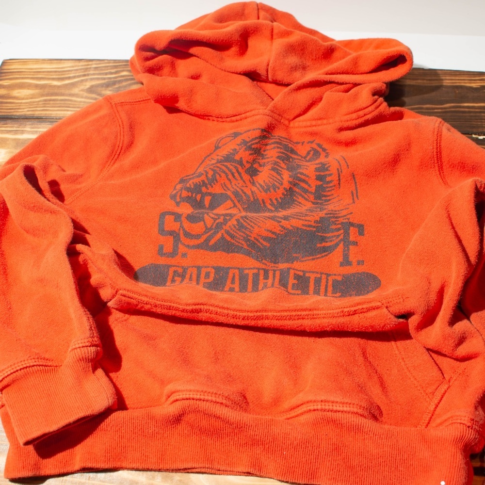 Orange GAP kangaroo pouch hoodie for boys